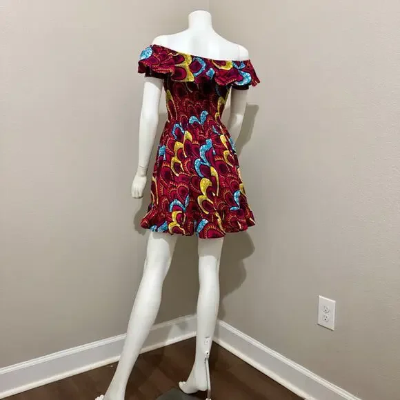 Summer Mini Dress for Women Cotton Blend Vibrant Colors Size S - Picture 4 of 6